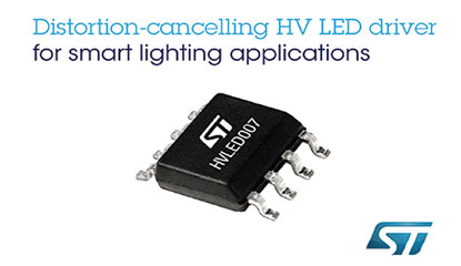 New Distortion-Cancelling High-Voltage LED Driver from ST