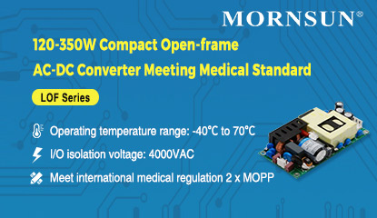 MORNSUN Introduces 120-350W ACDC Converter LOF Series