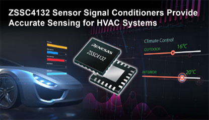 Renesas Unveils Integrated LIN Interface Sensor Signal Conditioner for EV/HEV