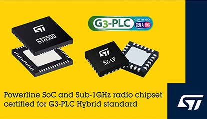 ST’s Chipset Certified for G3-PLC Hybrid Standard