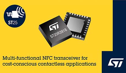 STMicroelectronics Launches New NFC Transceiver
