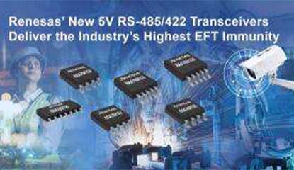 Renesas Launches 5V RS-485/422 Transceiver Family