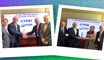 Mouser Electronics Honors by TDK’s Awards